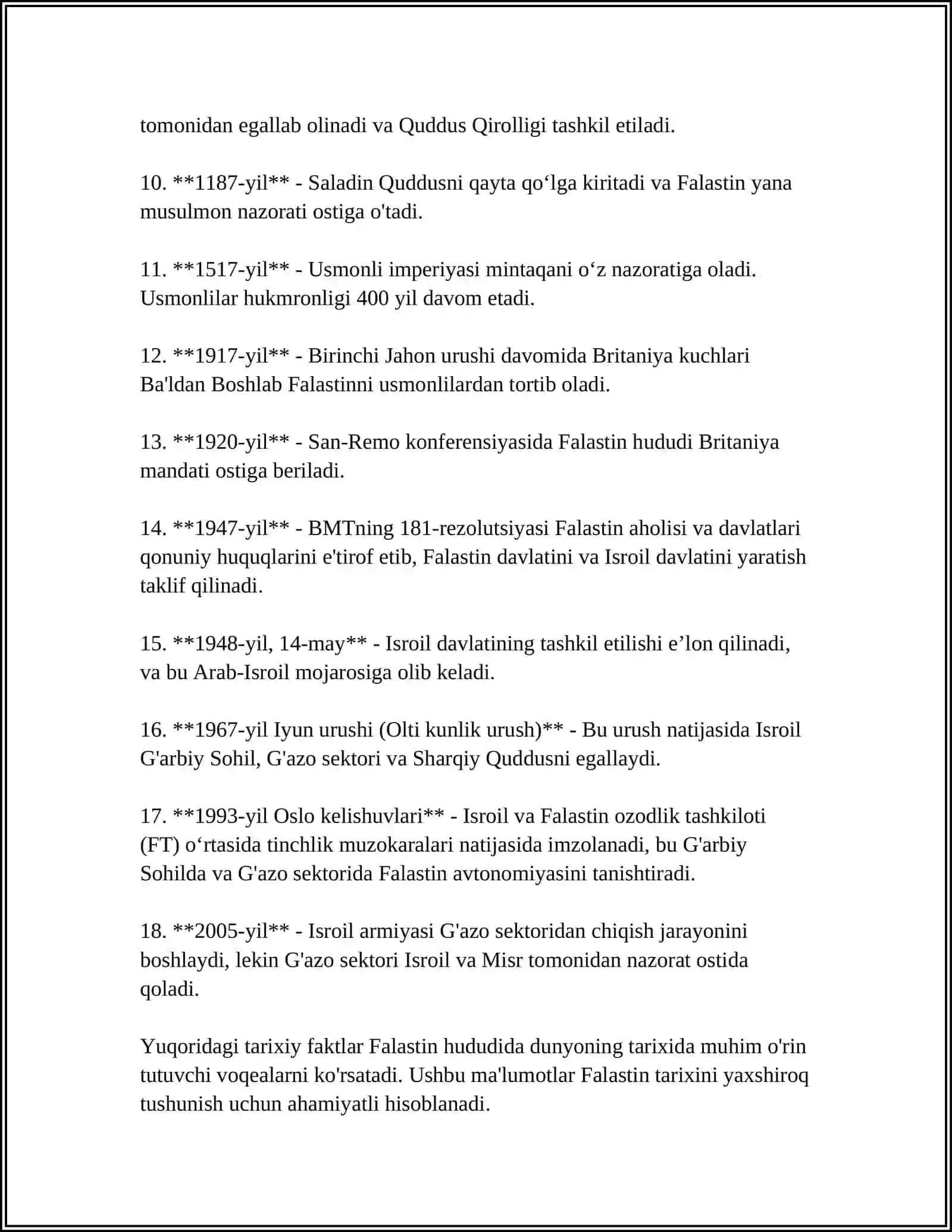 FALASTIN DAVLATI TARIXI 4