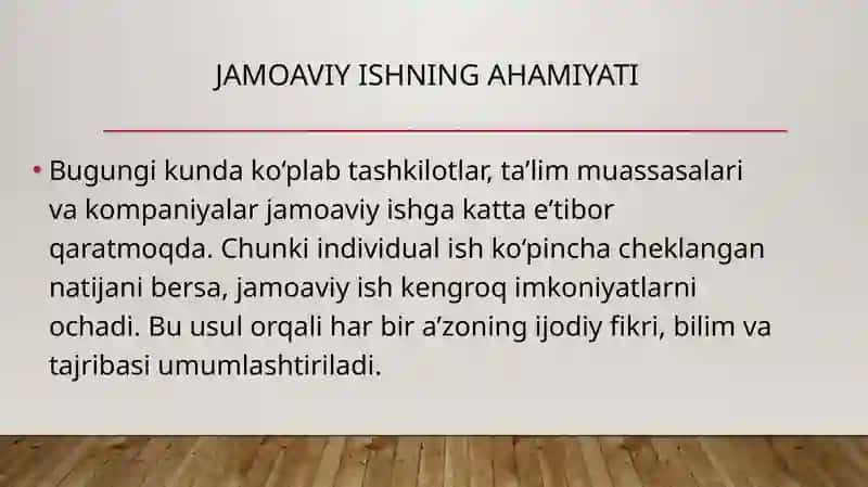 Jamoada ishlash va uning afzalliklari 4