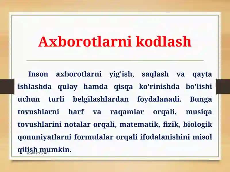 Axborotlarni kodlash 4