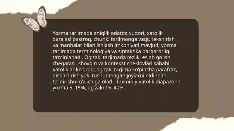 Og’zaki va yozma tarjima o’rtasidagi farqlar 4