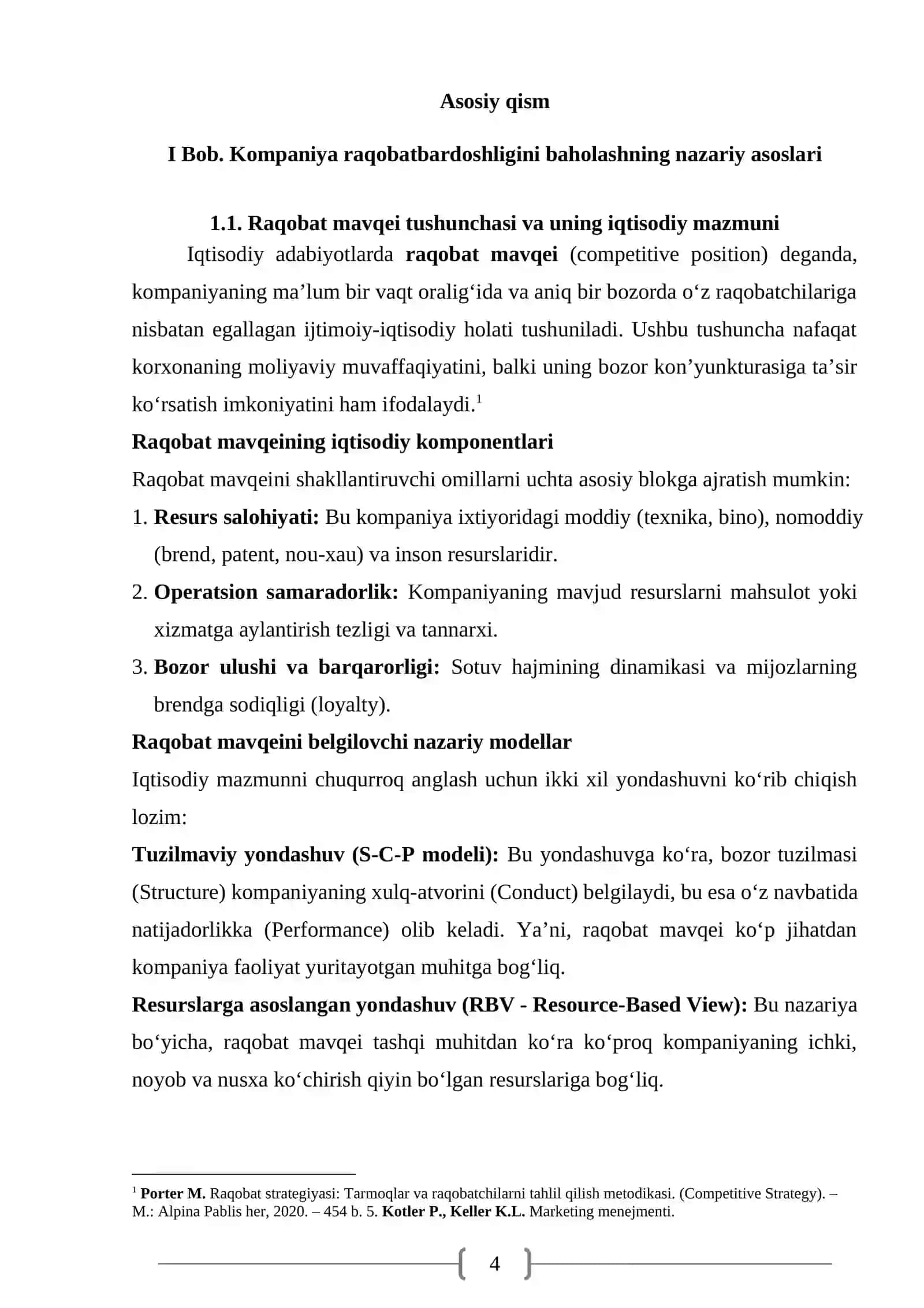 Kampaniya raqobat mavqeining kuchli va zaif jihatlar 4