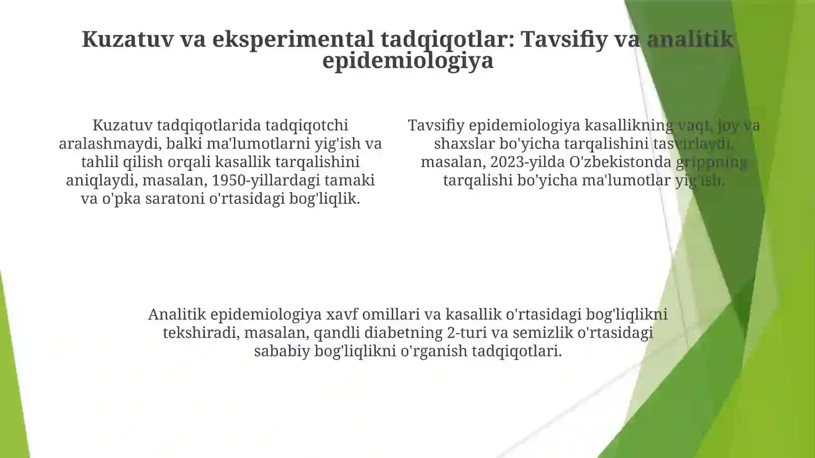 Epidemiologik tekshiruv usullari 4