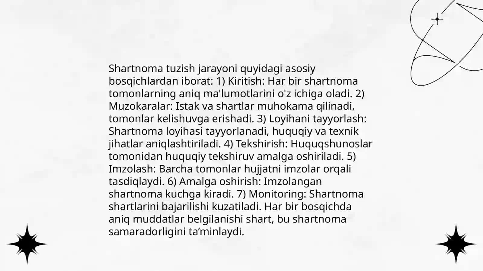 Shartnoma tuzish sharti Va payti 4