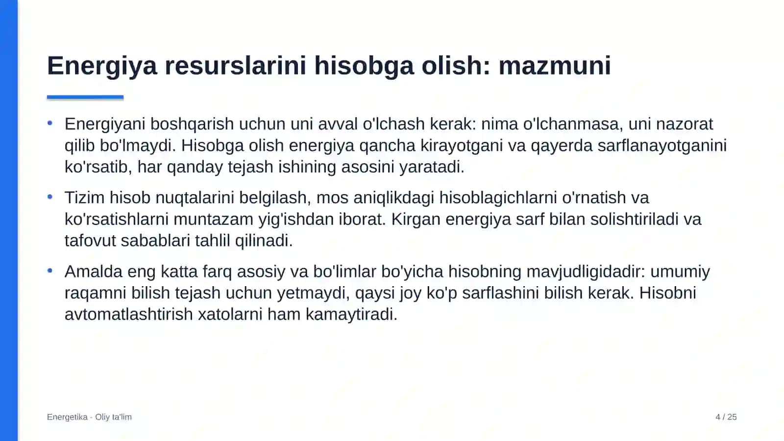 Energetika · Oliy ta'lim 4