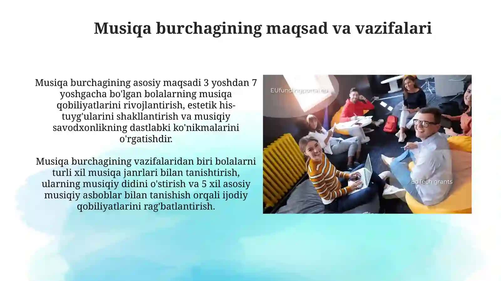 Turli yosh guruhlarda musiqa burchaklarini jihozlash 4