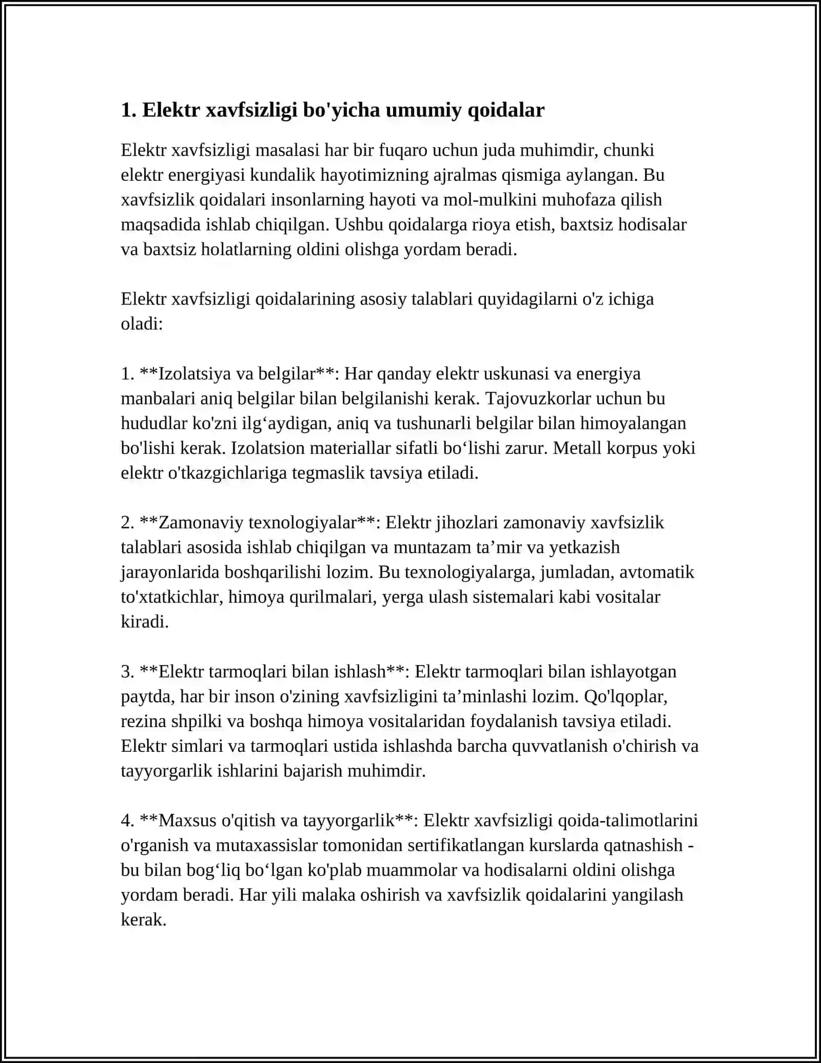 KON KORXONALARIDA QOʻLLANILADIGAN ELEKTR XAVFSIZLIK TADBIRLARI VA VOSITALARI 4