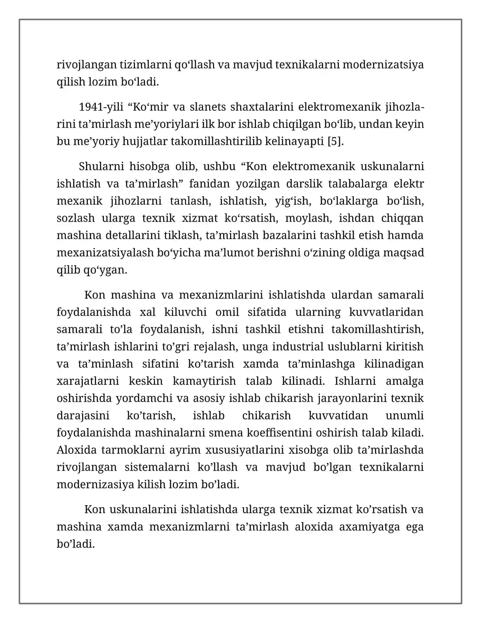 Kоnchilik mashina va mехanizmlarni ishlatish va ta’mirlash to’g’risida umumiy ma’lumоtlar 4