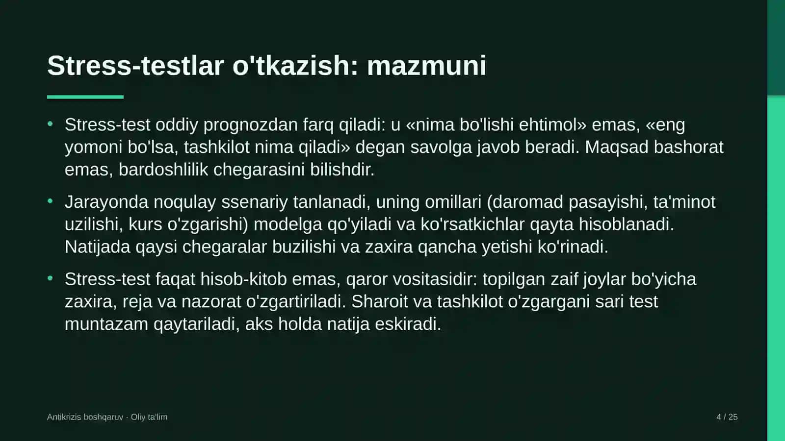 Xususiy klinikalarda stress-testlar o'tkazish 4