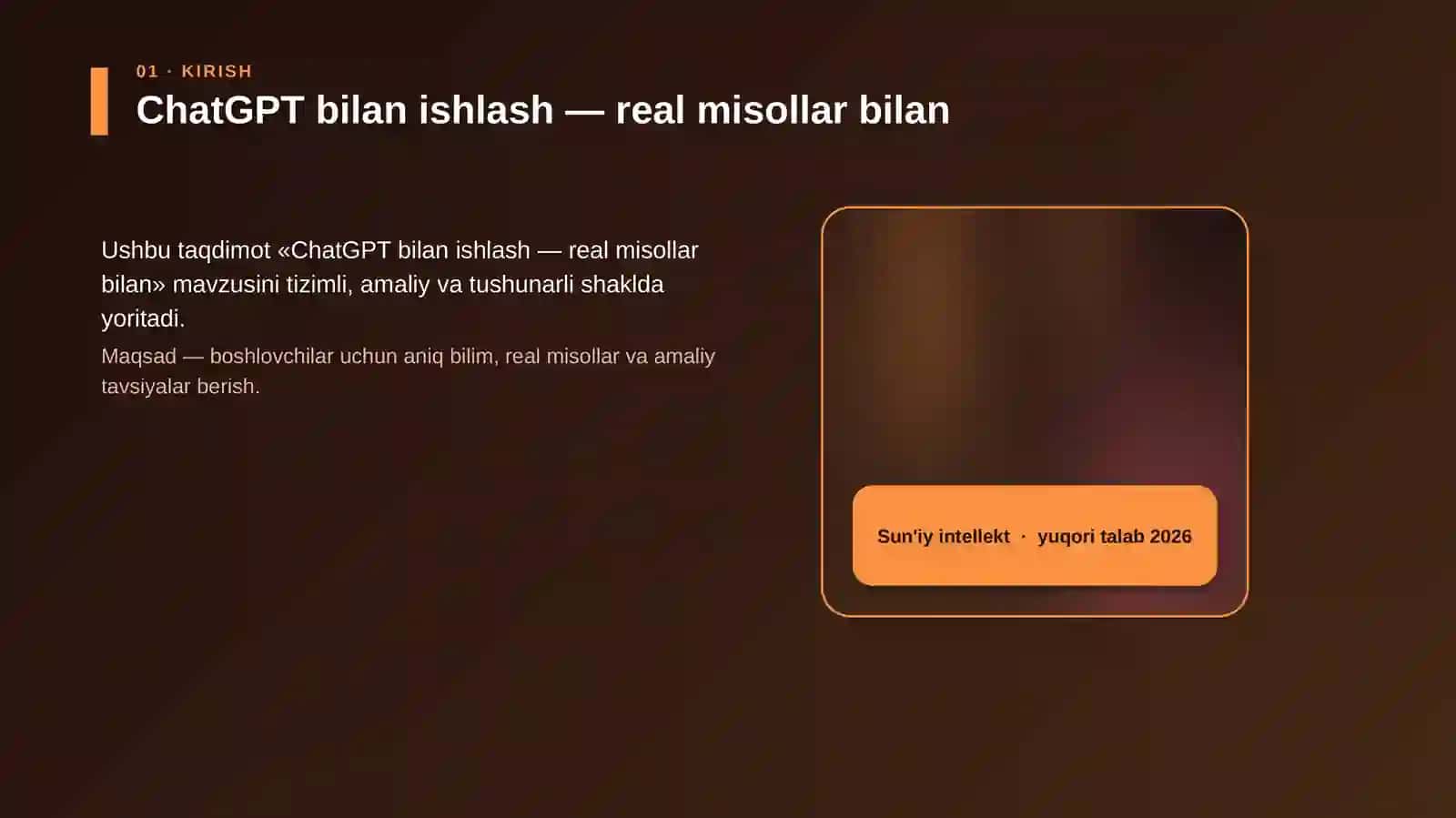 ChatGPT bilan ishlash — real misollar bilan 4