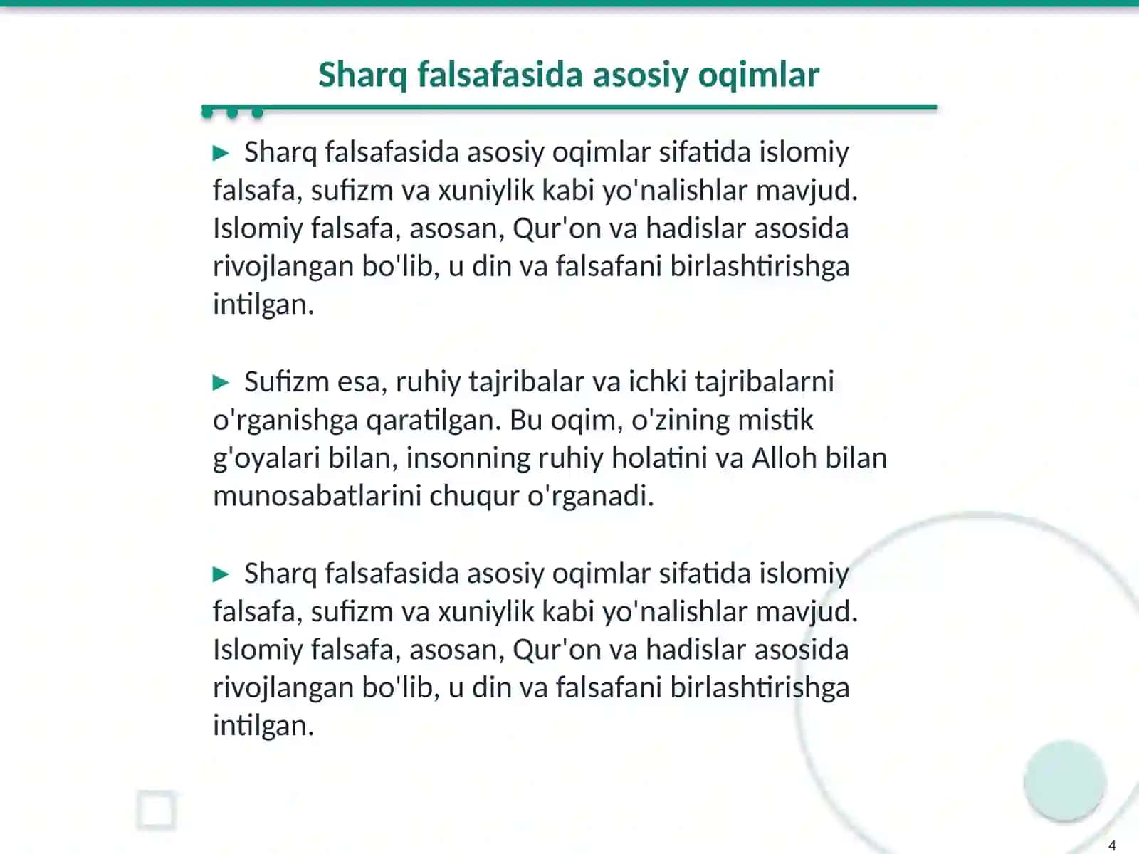 Sharq falsafasi 4