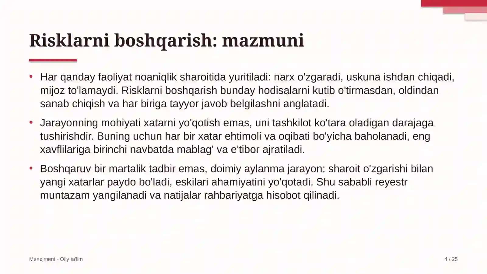 Elektron tijoratda risklarni boshqarish 4