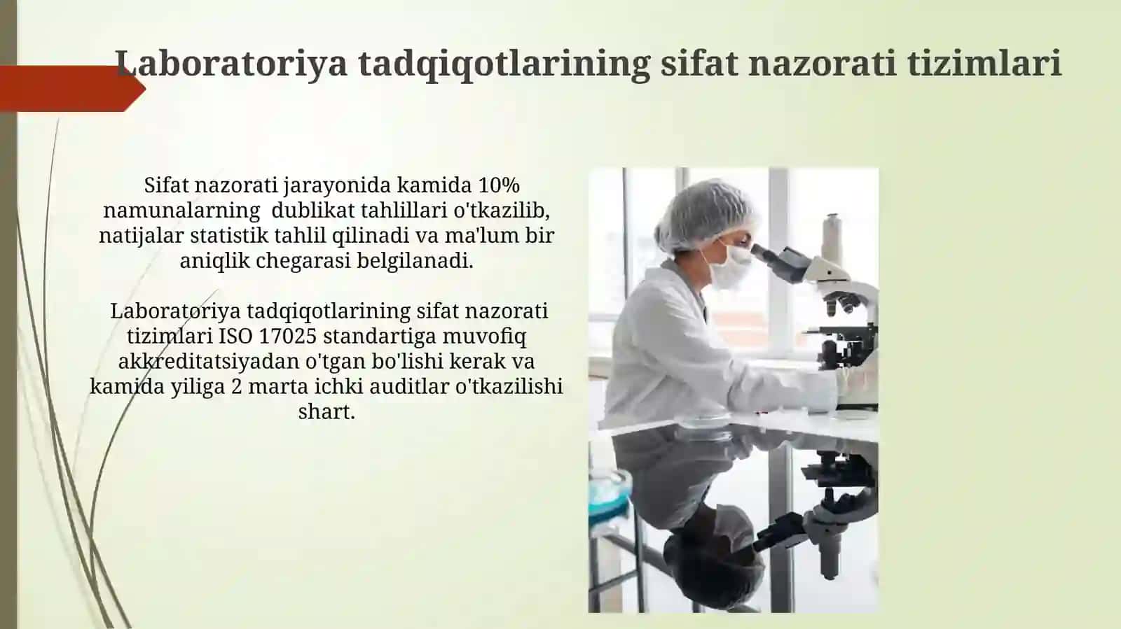 Laboratoriya taqdiqot sifatlarini nazorat qilish 4