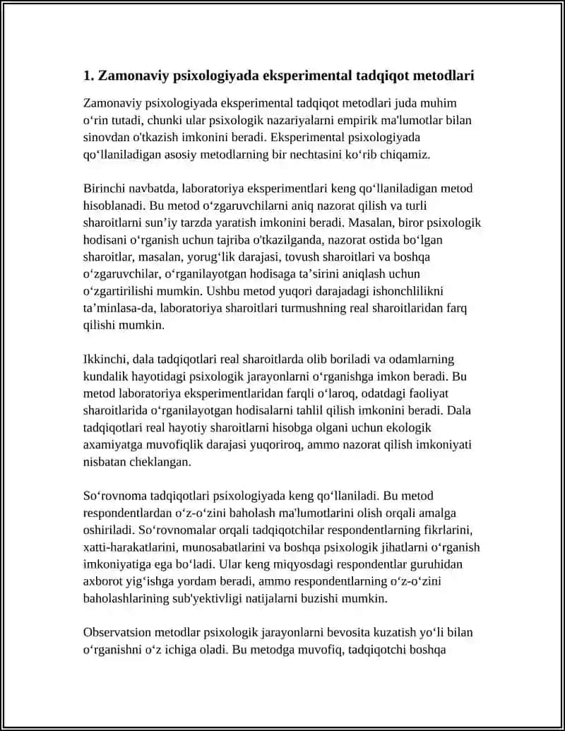Zamonaviy psixologiyada eksperimental tadqiqot metodlari 4