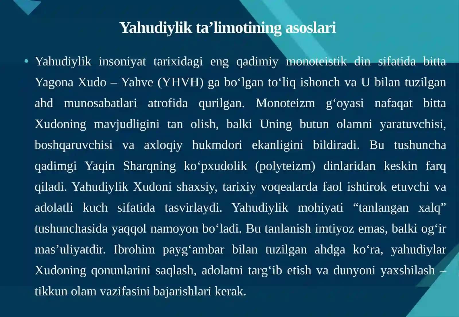 Yahudiylik ta’limoti, an’anaviy marosimlari 4