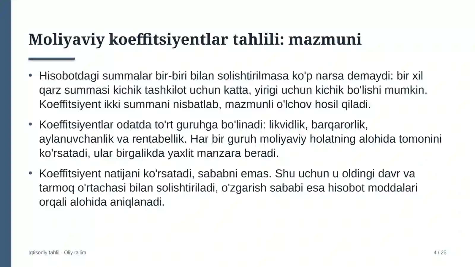 Konsullik muassasalarida moliyaviy koeffitsiyentlar tahlili 4