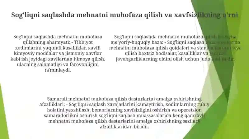 Tibbiy Muassalarda Mehmat Muhofazasi Va Texnika Xavsizligi 4