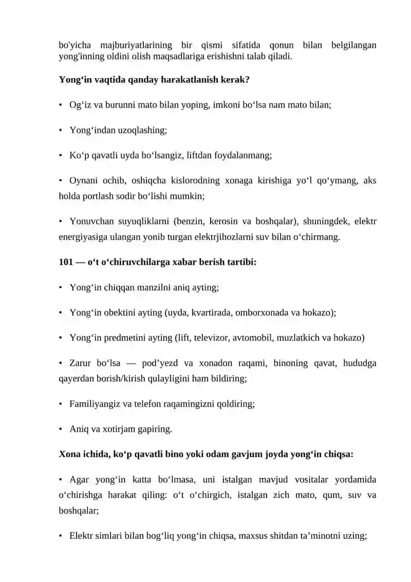 Yong'in xavfsizligi va yong'in oldini olish. Yong'in o'chirish tizimlari 4