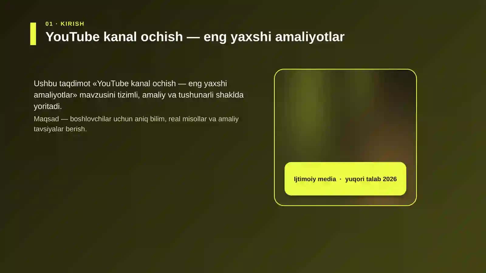 YouTube kanal ochish — eng yaxshi amaliyotlar 4