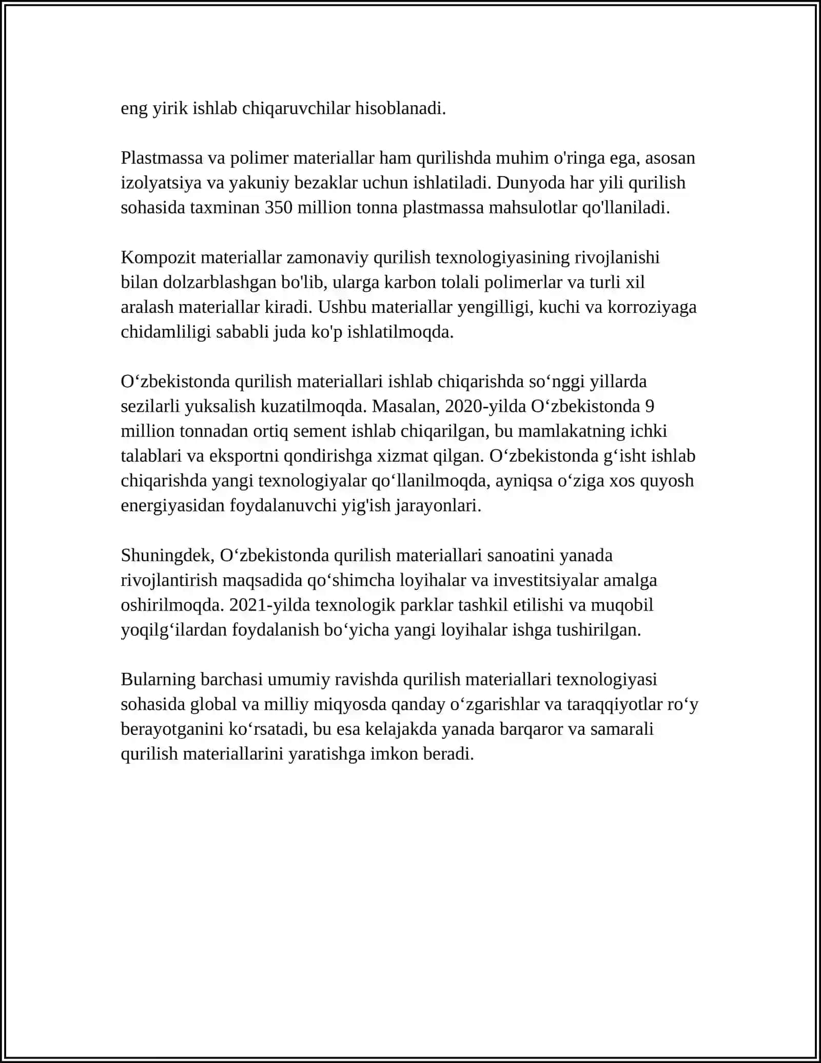 Qurilish materiallari texnologiyasi 4
