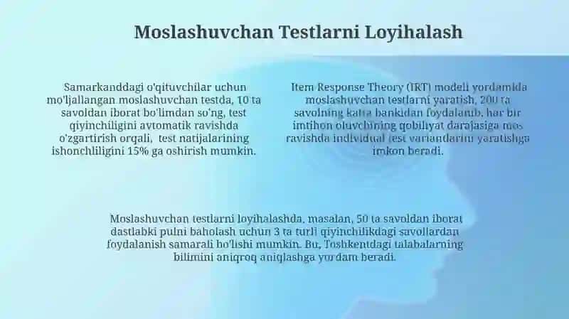 Moslashuvchan Testlar 4