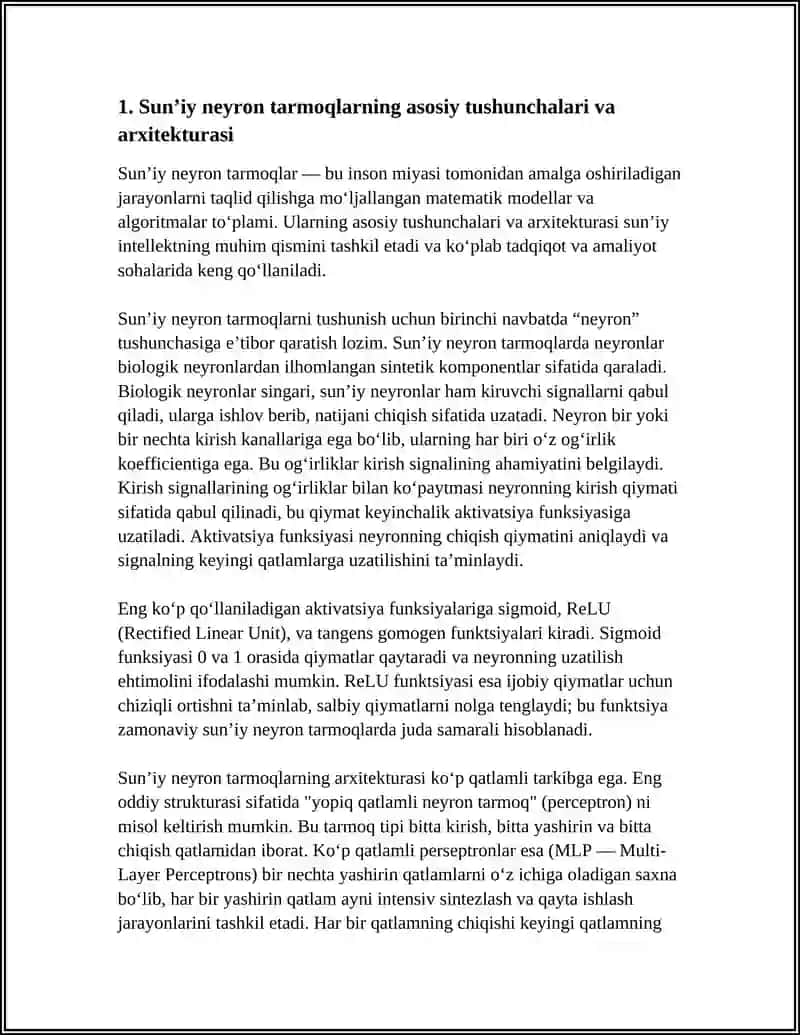 SUN'IY NEYRON TARMOQLARI 4