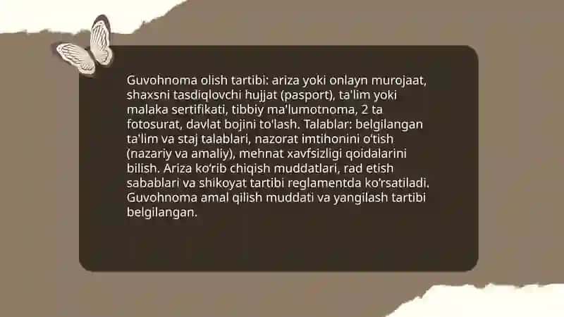 Guvohnoma, yòriqnoma, nizom-ustav 4