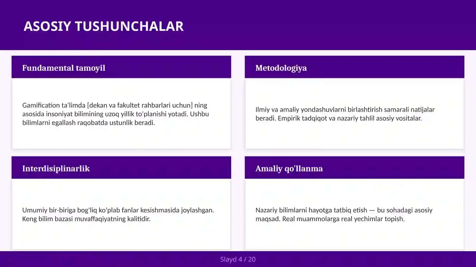 Gamification ta'limda [dekan va fakultet rahbarlari uchun] 4