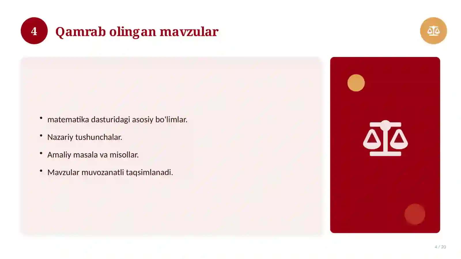 Informatika fanidan 7-sinf: CHSB (chorak summativ baholash) 4