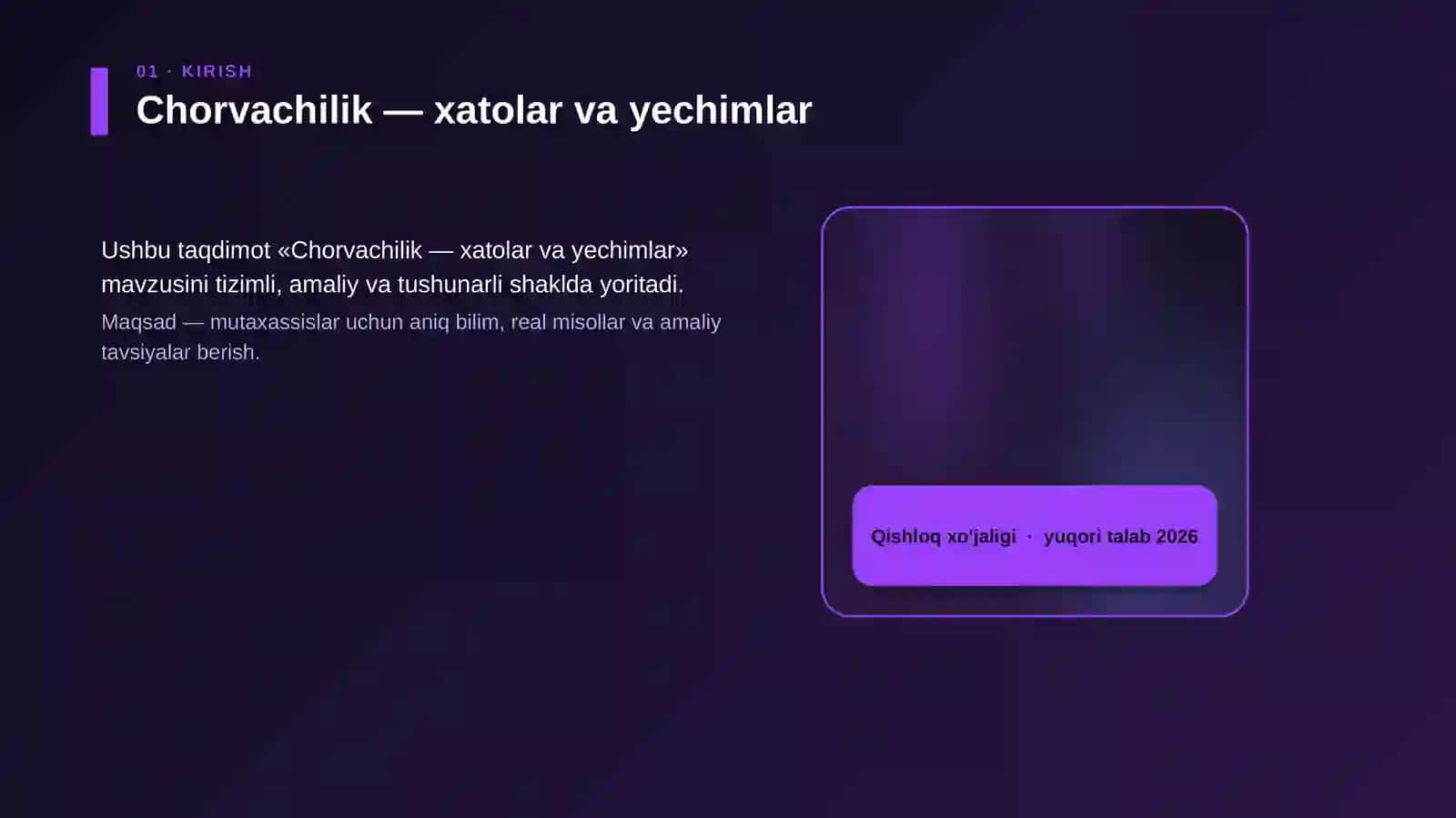 Chorvachilik — xatolar va yechimlar 4