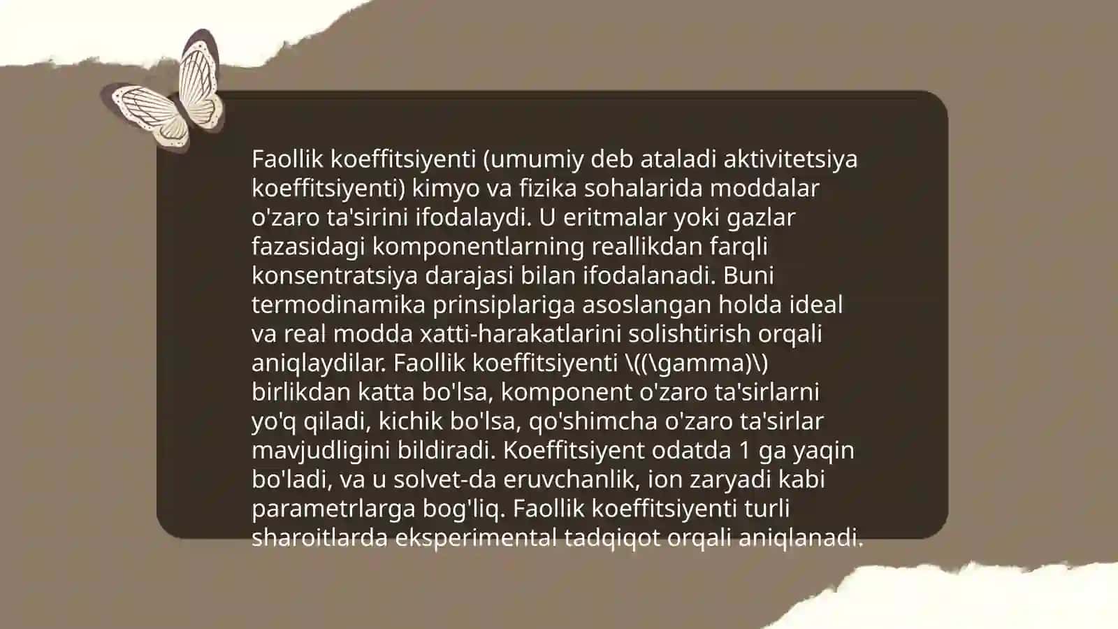 Faolik Faolik Koefseyentlari 4