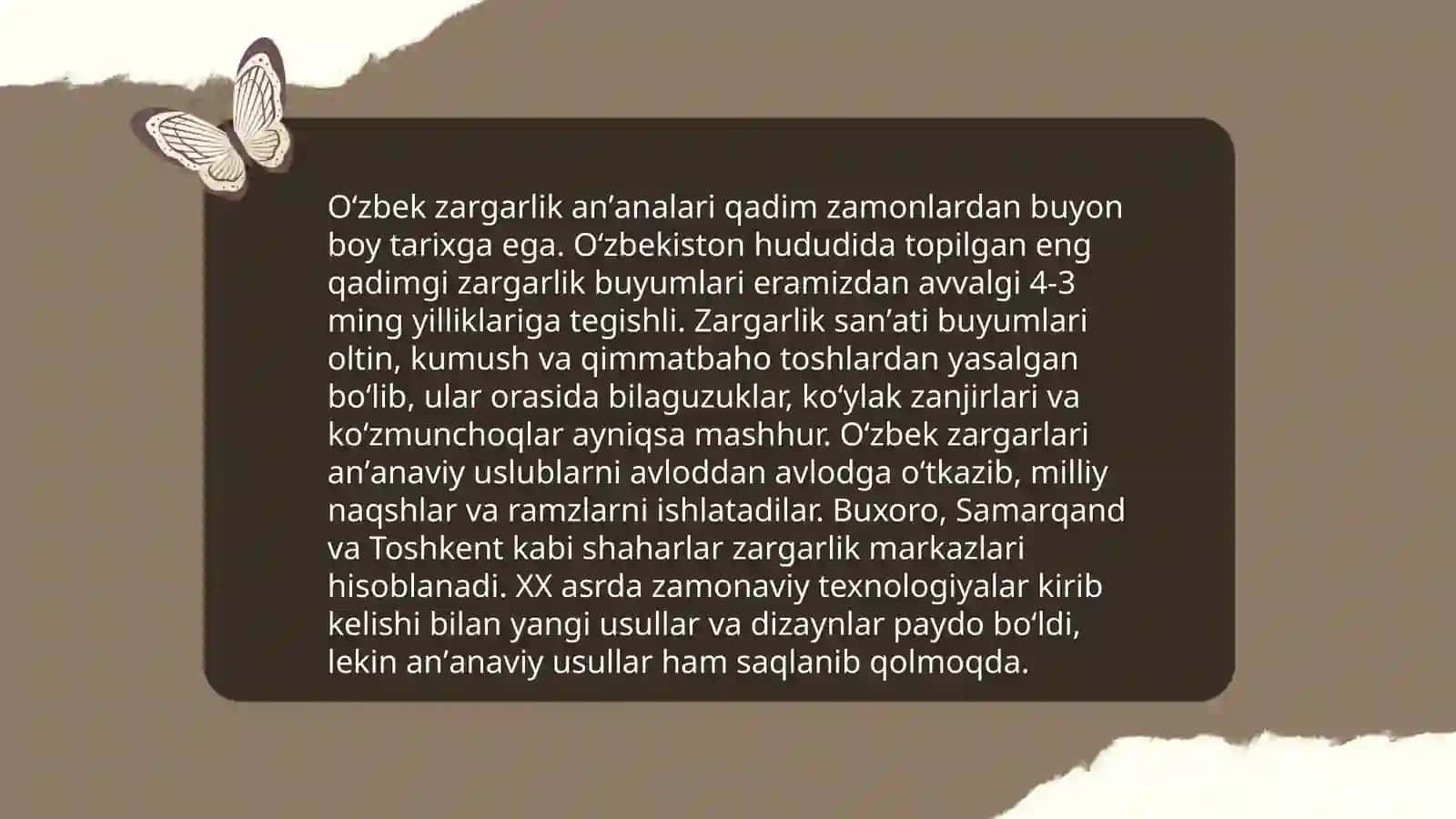 Oʻzbekiston zargarlik sanʼati tarixi 4