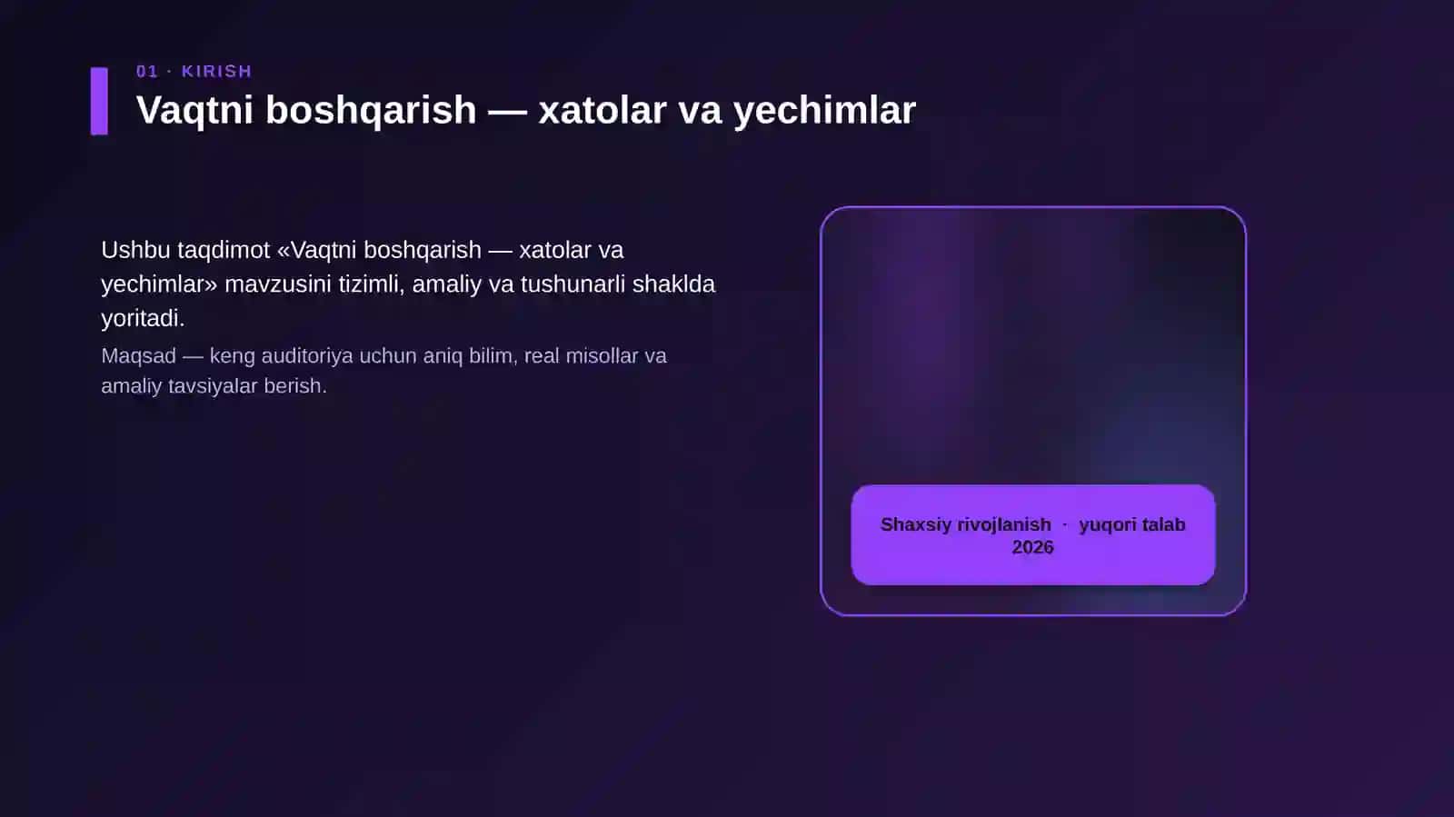 Vaqtni boshqarish — xatolar va yechimlar 4