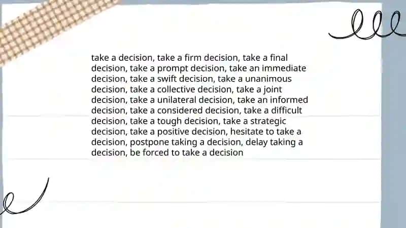 Collacations for decision 4