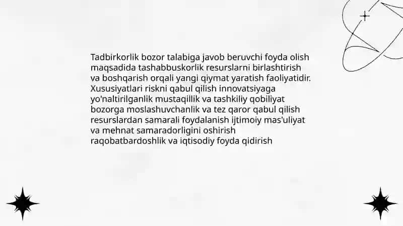 Tadbirkorlik tushunchasi 4