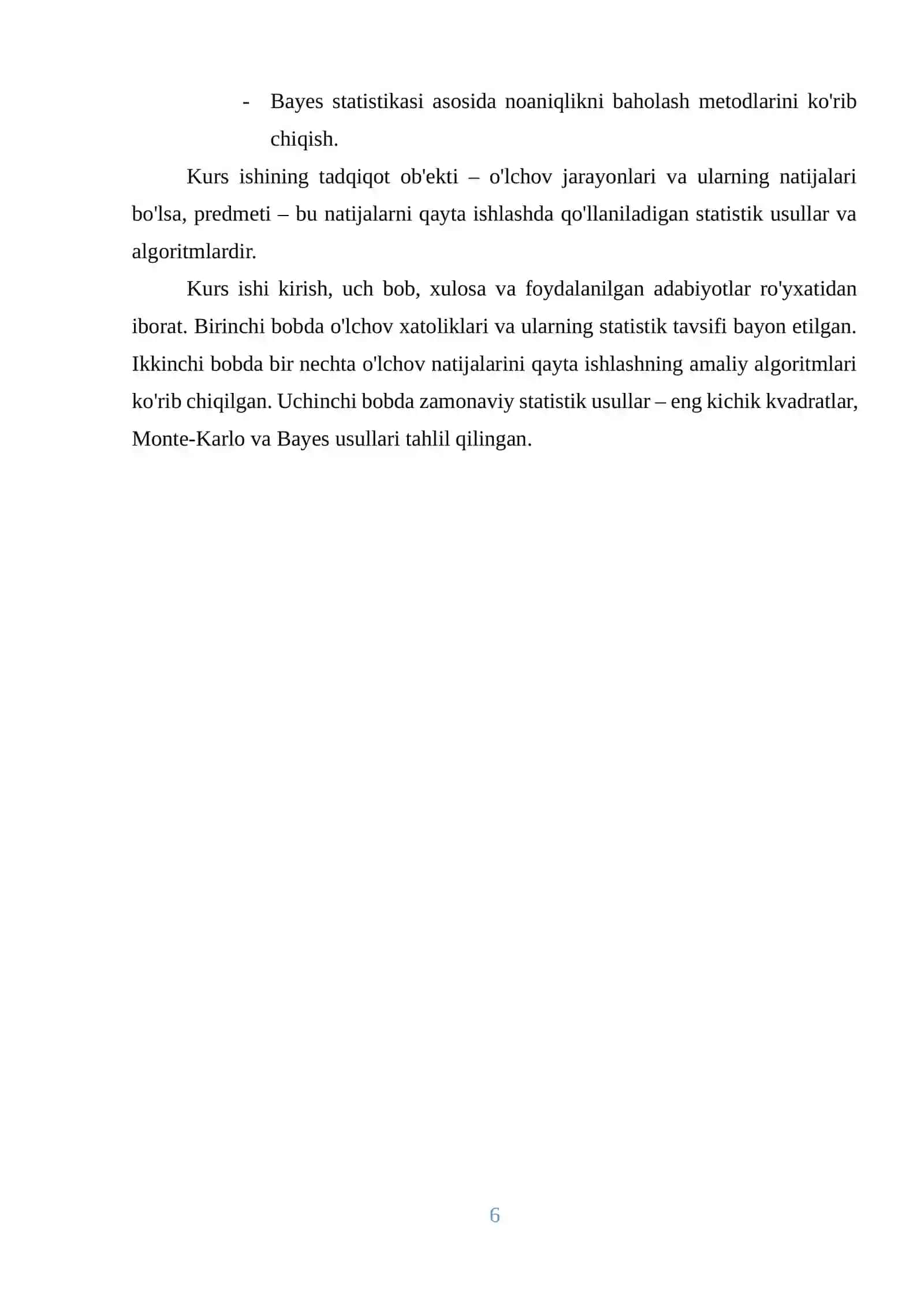 Bir nechta o‘lchov natijalarini qayta ishlash algoritmlari va statistik usullari. 4