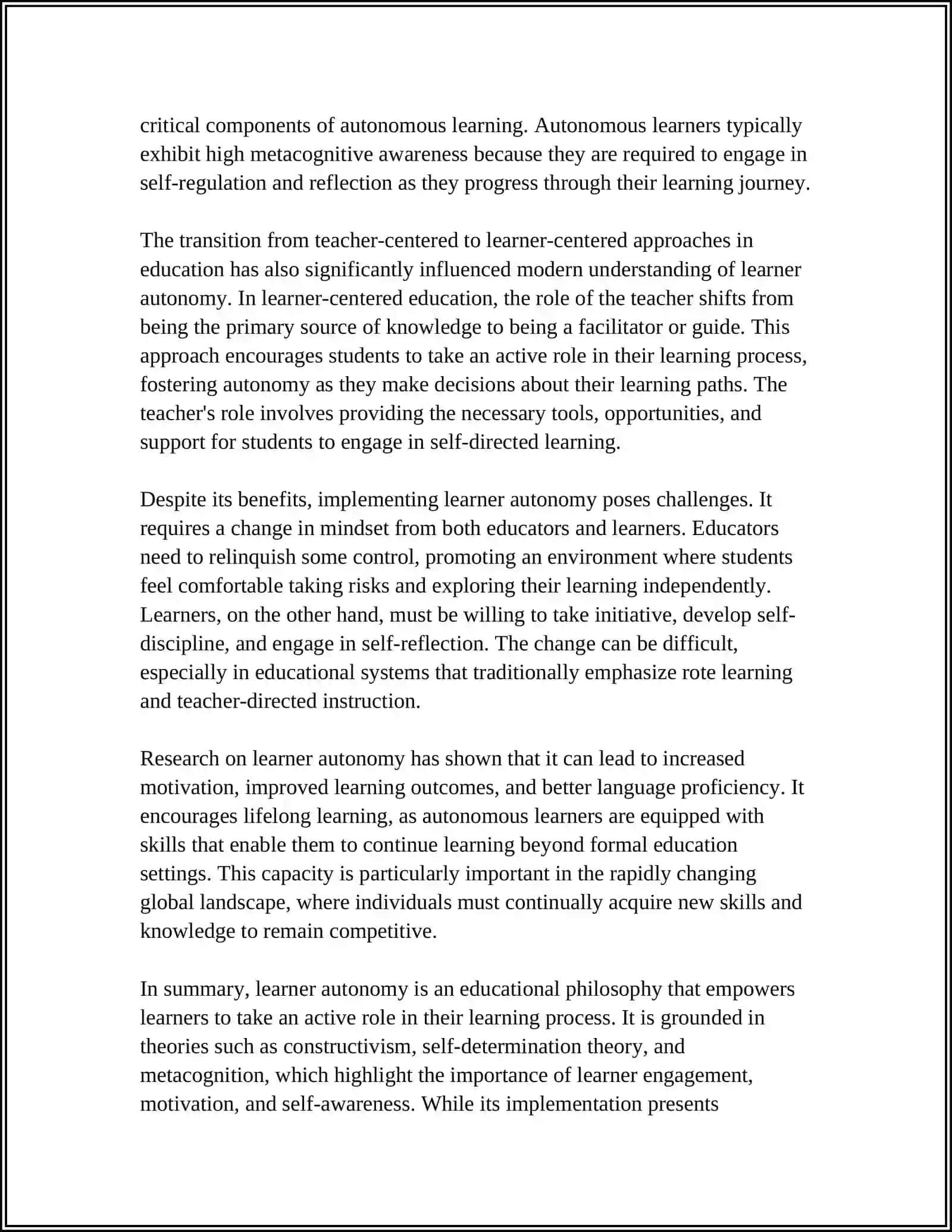 LEARNER AUTONOMY 4