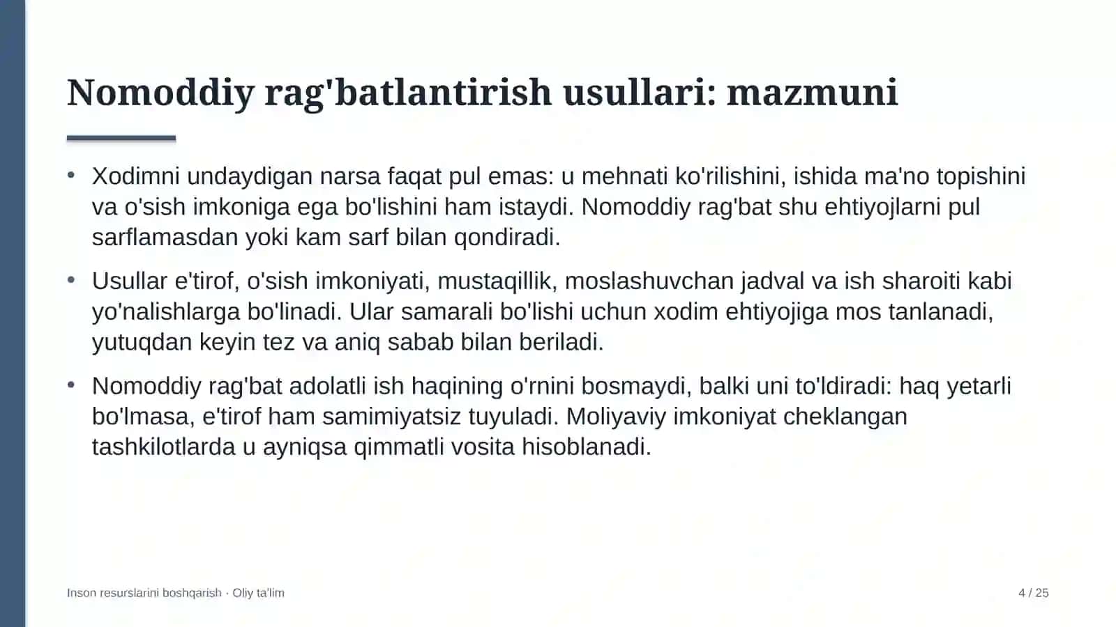 Gaz ta'minoti korxonalarida nomoddiy rag'batlantirish usullari 4