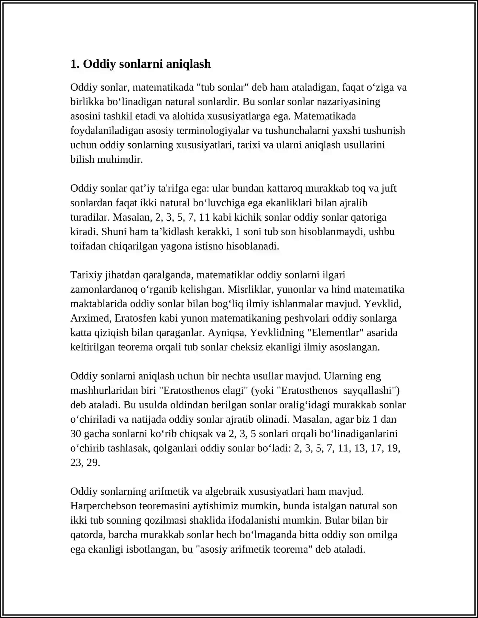 Oddiy Sonlar 4