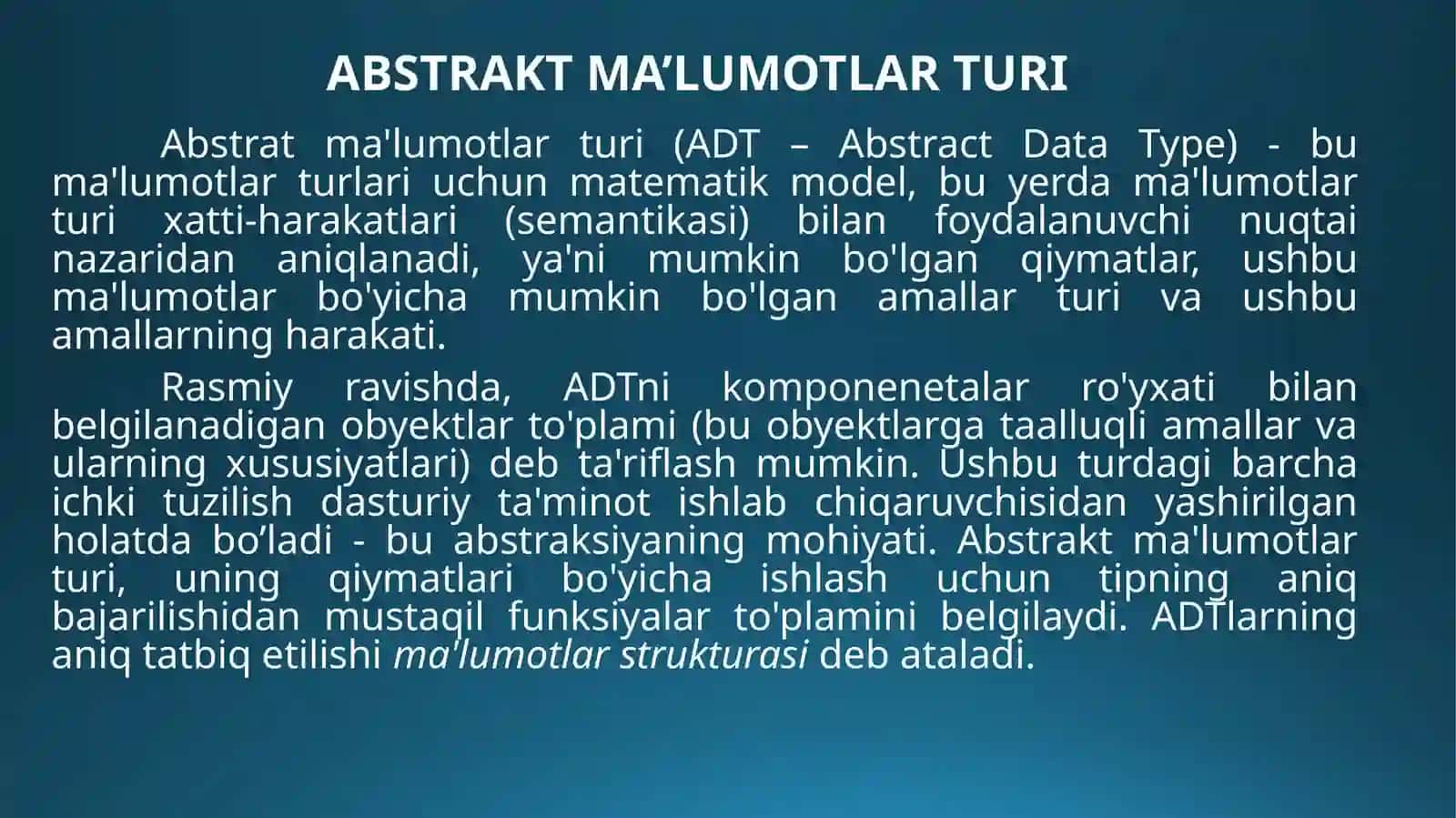 Ma'lumotlar Strukturasi 4