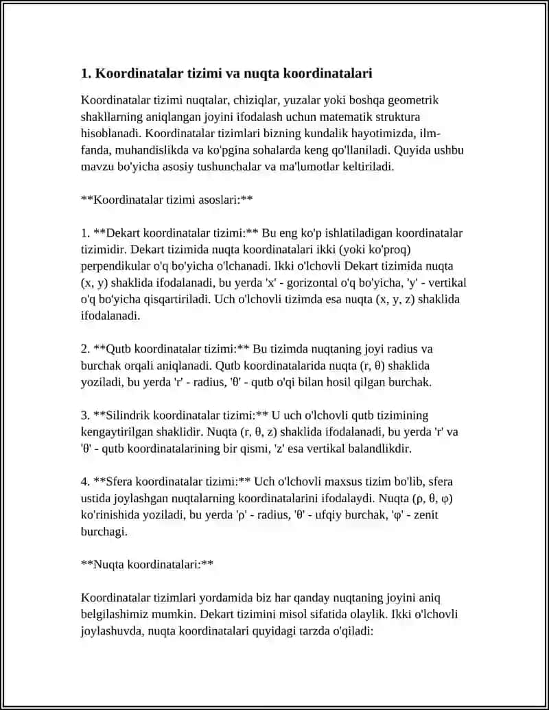 TEKISLIKDA ANALITIK GEOMETRIYA 4