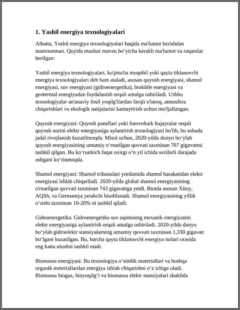 Yashil energiya texnologiyalari 4