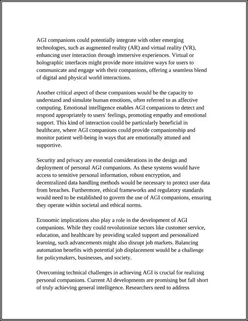 Personal general artificial intelligence companions 4