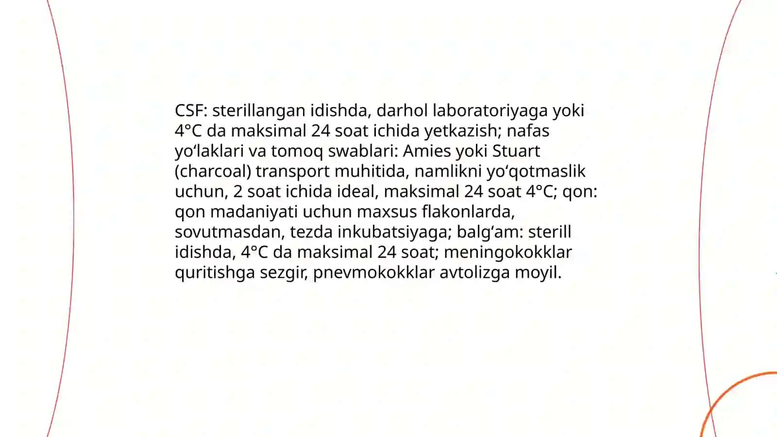 Yiringli yaliglanish kasaliklarni keltirib chiqaruvchi mikroorganizmlar: meningokokklar, pnevmokokklar keltirib chigaradigan kasalliklarning laboratoriya tashxisi 4