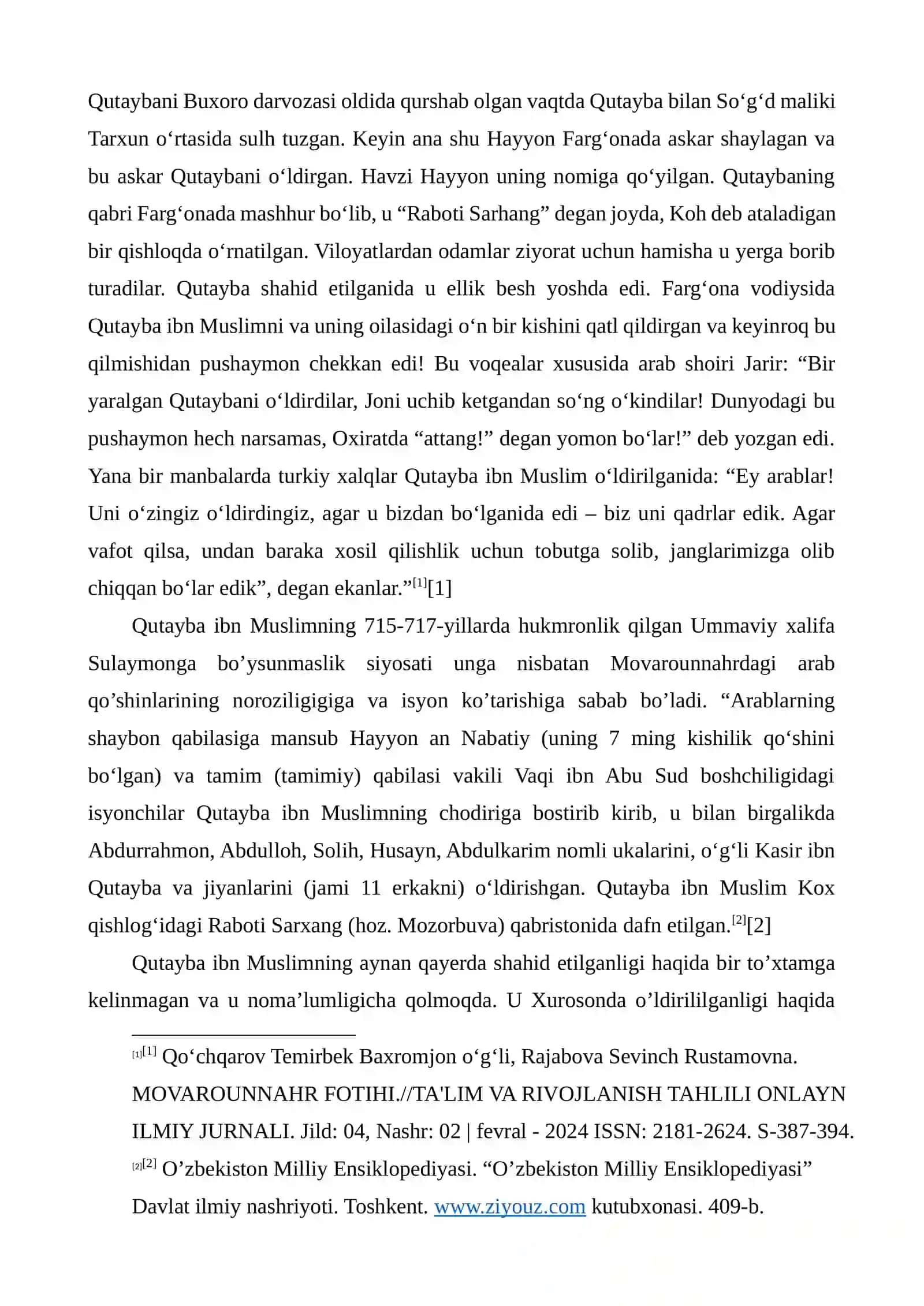 Qutaybaning o’limi va maqbarasi 4