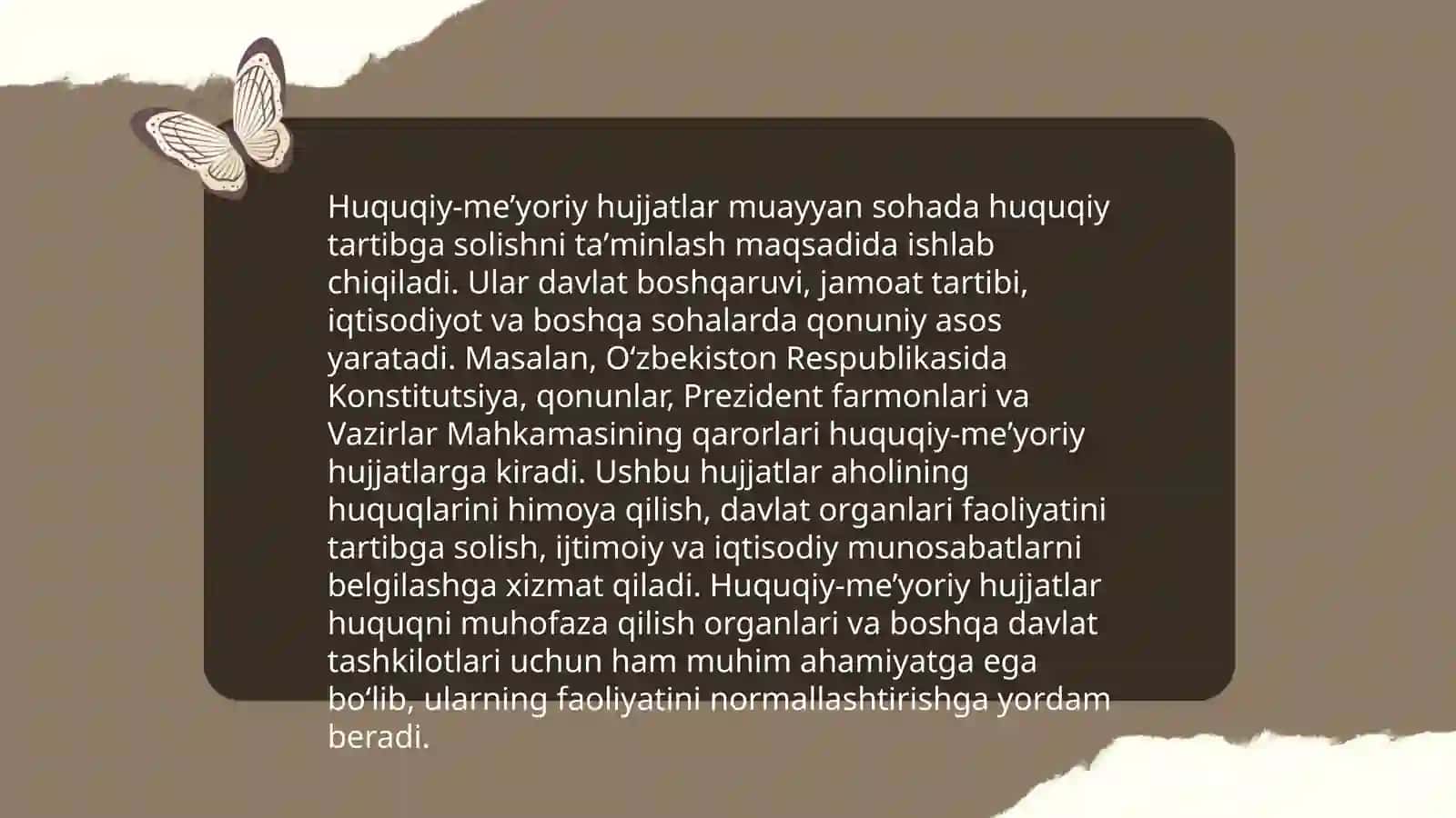 Huquqiy-meʼyoriy hujjatlarning mohiyati 4