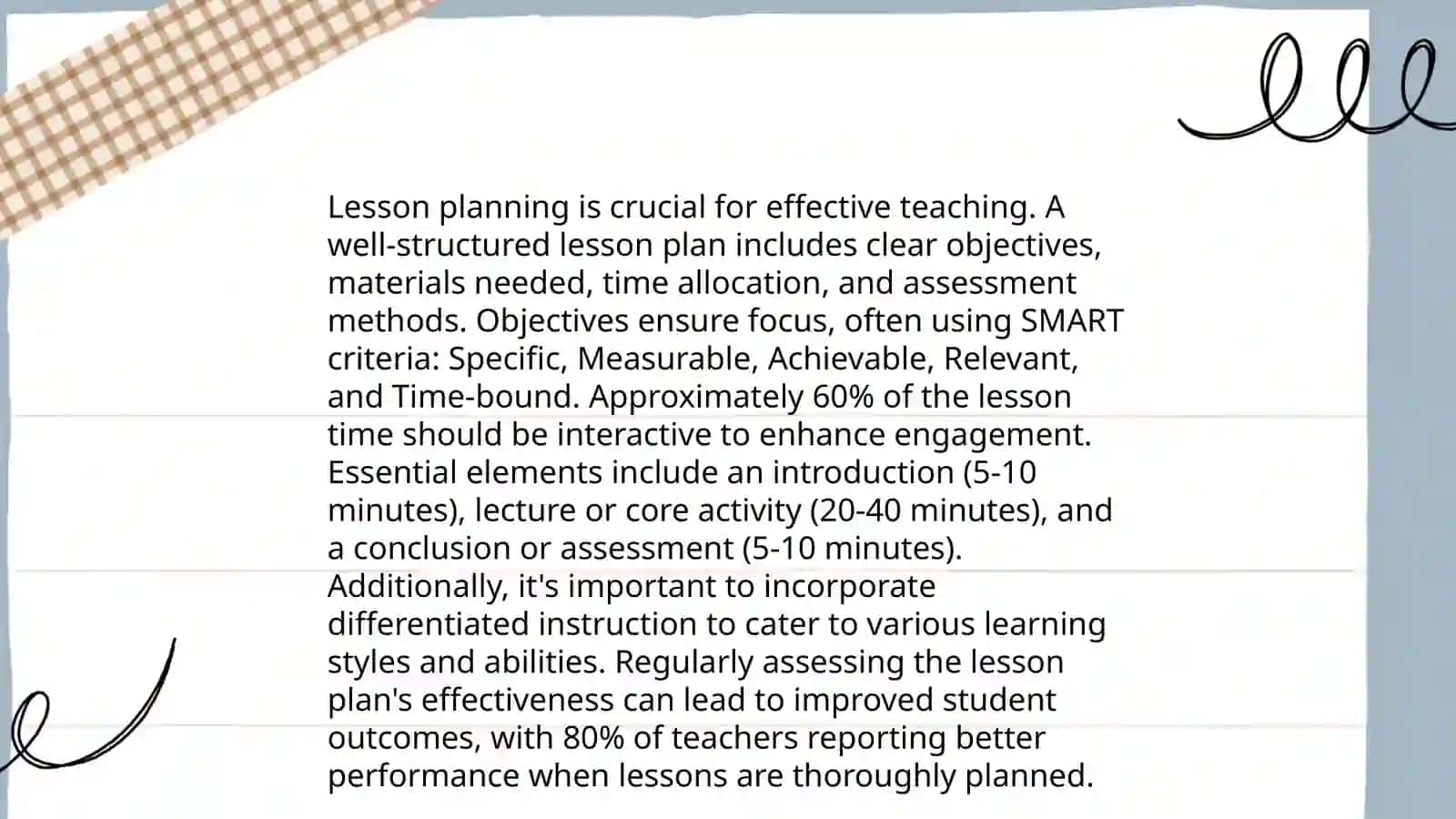 "Planning for teaching and learning" 4