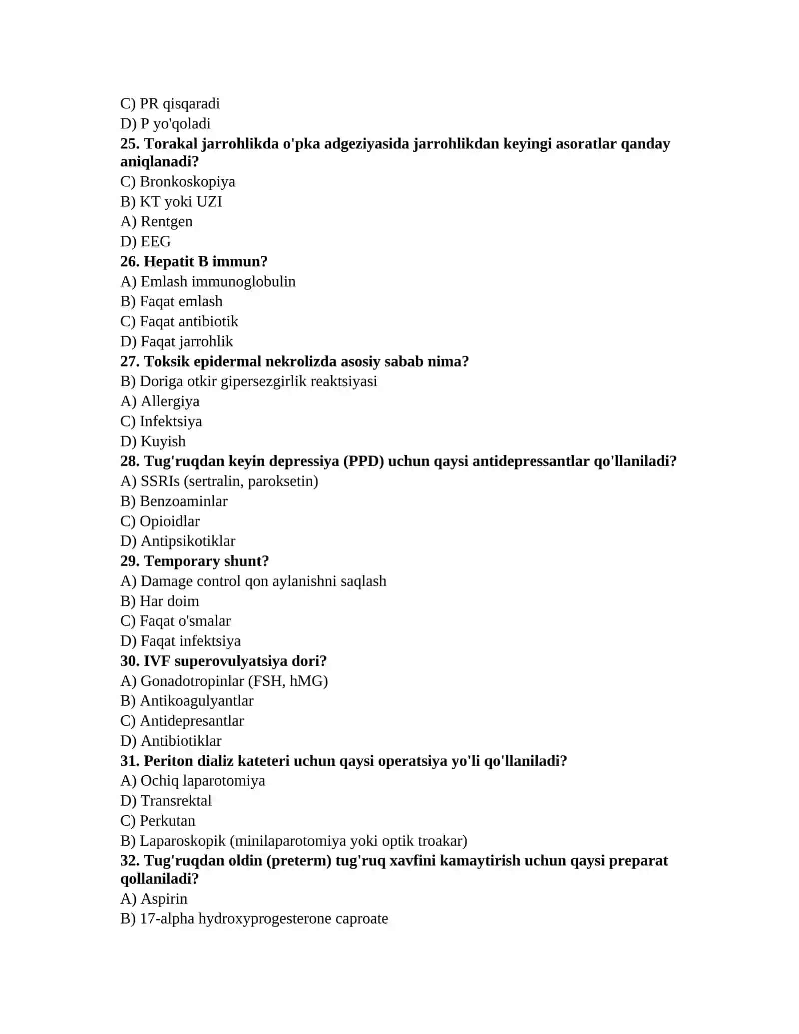 Urolog testlari 4