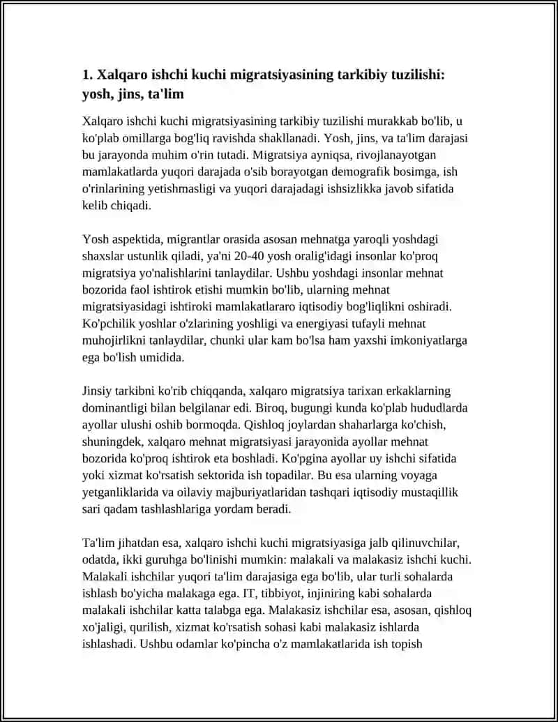 Xalqaro ishchi kuchi migratsiyasining tarkibiy tuzilishi 4