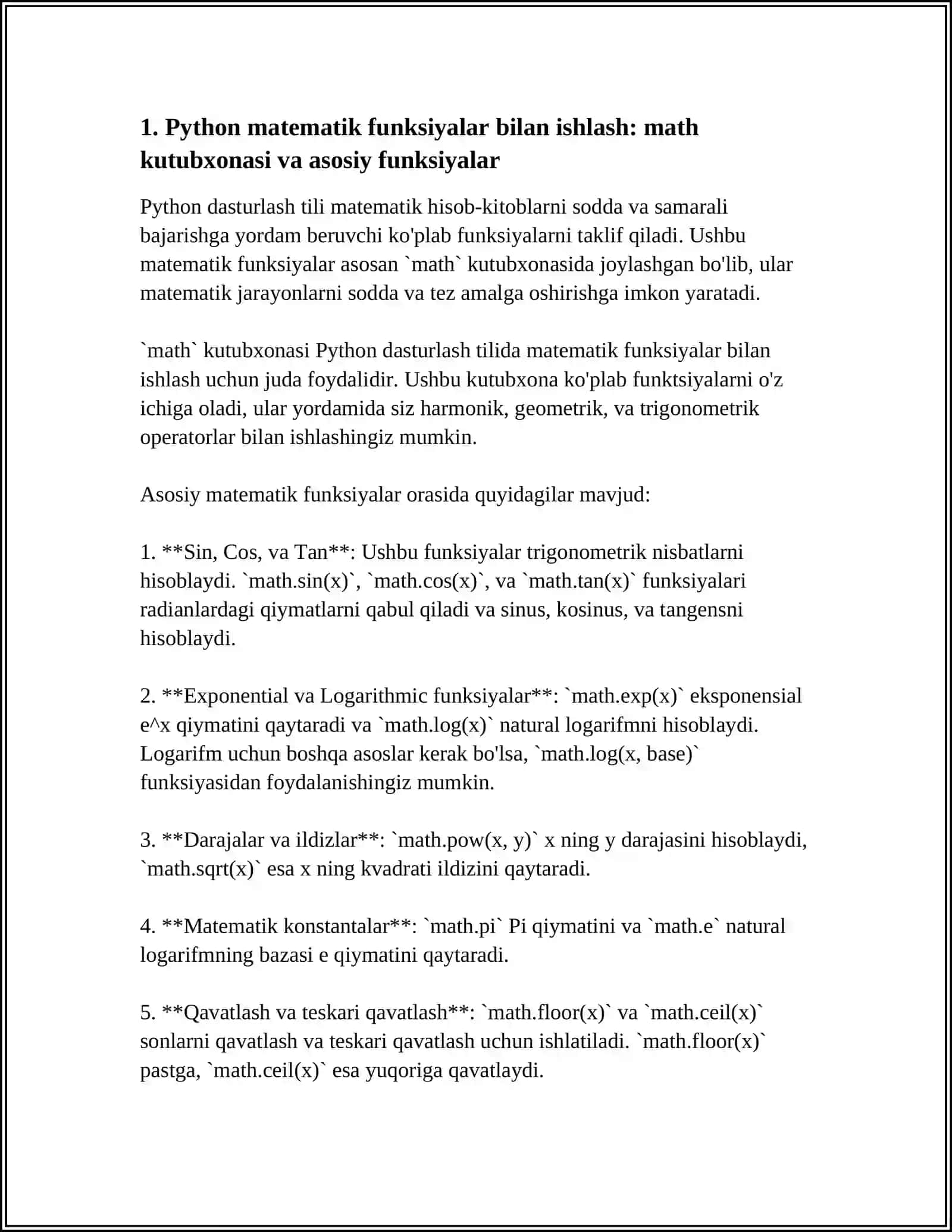 Python dasturlash tili matematik hisob-kitoblarni sodda va samarali bajarishga yordam beruvch 4