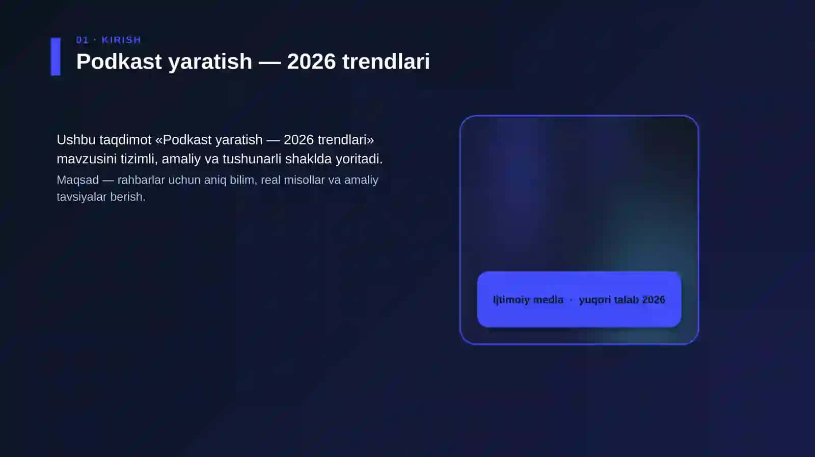 Podkast yaratish — 2026 trendlari 4